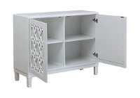 White 2 Door Cabinet with Quatrefoil Fretwork - Park Hills