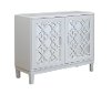 White 2 Door Cabinet with Quatrefoil Fretwork - Park Hills-2