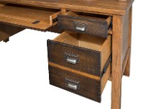 Hickory Half Pedestal Wood Desk - Heritage-4