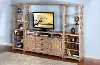 Brenton Weathered Brown 4 Piece Rustic Entertainment Center