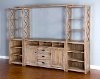 Weathered Brown 4 Piece Rustic Entertainment Center-2