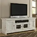 Willow Distressed White 74 TV Stand