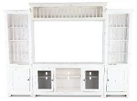 Distressed White 4 Piece Rustic Entertainment Center - Willow