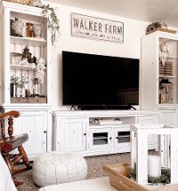 Willow Distressed White 3 Piece Rustic Entertainment Center-2