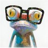 Smart Frog with Glasses Canvas Wall Decor