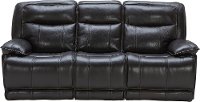 Blackberry Leather-Match Power Triple Reclining Sofa - K-Motion