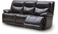 Blackberry Leather-Match Power Triple Reclining Sofa - K-Motion-3
