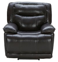 Dark Brown Leather-Match Power Recliner - K-Motion