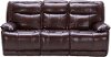 Bordeaux Burgundy Leather-Match Power Triple Reclining Sofa - K-Motion