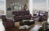 Burgundy Leather-Match Power Triple Reclining Sofa - K-Motion-2