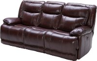 Burgundy Leather-Match Power Triple Reclining Sofa - K-Motion-3