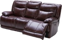Burgundy Leather-Match Power Triple Reclining Sofa - K-Motion-4