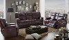 Burgundy Leather-Match Power Reclining Living Room Set - K-Motion