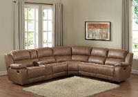 Badlands Saddle Brown 6 Piece Reclining Sectional Sofa - Charlotte