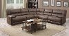 Cognac Brown 5 Piece 3x Manual Reclining Sectional - Kharma