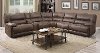 Cognac Brown 6 Piece 3x Manual Reclining Sectional - Kharma-1