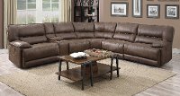 Cognac Brown 6 Piece 3x Manual Reclining Sectional - Kharma