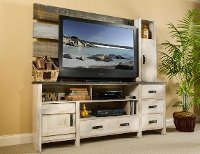 3 Piece Rustic White Entertainment Center