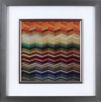 Multi-Color 3D Chevron Colours I Framed Wall Art