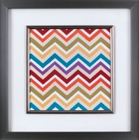 Multi-Color Chevron Pattern Colours IV Framed Wall Art