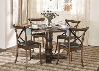 Chestnut 5 Piece Round Dining Set - Transitional Braxton Collection