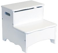Storage Step Stool - Classic White