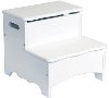 Storage Step Stool - Classic White
