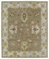 7 x 9 Large Traditional Mocha Brown and Sky Blue Rug - Brooklyn