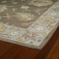 7 x 9 Large Traditional Mocha Brown and Sky Blue Rug - Brooklyn-2