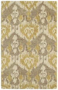 7 x 9 Large Wool Graphite Gray and Yellow Area Rug - Casual