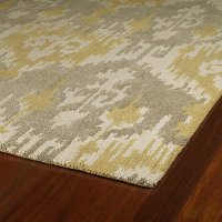 7 x 9 Large Wool Graphite Gray and Yellow Area Rug - Casual-2