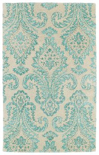 5 x 8 Medium Ombre Turquoise Area Rug - Divine