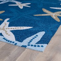 7 x 9 Large Starfish Blue Indoor-Outdoor Rug - Matira-2