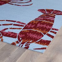 7 x 9 Large Blue and Red Lobster Indoor-Outdoor Rug - Matira-2