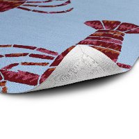 7 x 9 Large Blue and Red Lobster Indoor-Outdoor Rug - Matira-3