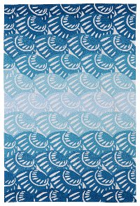 7 x 9 Large Blue Seashell Indoor-Outdoor Rug - Matira