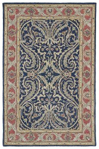 5 x 8 Medium Traditional Wool Blue Rug - Solomon