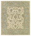 5 x 8 Medium Traditional Wool Ivory and Green Area Rug - Solomon