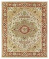 5 x 8 Medium Traditional Wool Gold and Terracotta Orange Area Rug - Solomon