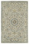 5 x 8 Medium Traditional Wool Ivory and Blue Rug - Solomon
