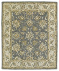 5 x 8 Medium Traditional Wool Pewter Gray Area Rug - Solomon