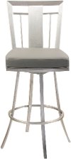 Gray & Stainless Metal Counter Height Stool (26 Inch) - Cleo -2