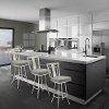 Gray & Stainless Metal Counter Height Stool (30 Inch) - Cleo -2