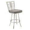 Gray & Stainless Metal Counter Height Stool (30 Inch) - Cleo -3