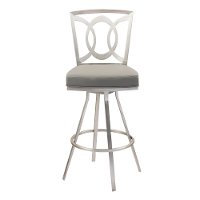 Gray & Stainless Metal Counter Height Stool (26 Inch) - Drake