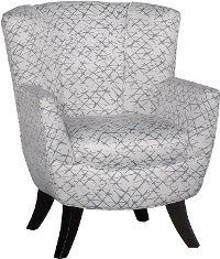 Mercury White and Gray Club Chair - Bethany