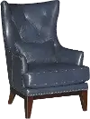 Brewster Cobalt Blue Leather-Match Accent Chair