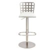 White & Stainless Steel Adjustable Bar Stool - Dune -2