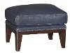 Cobalt Blue Leather-Match Accent Chair and Ottoman - Brewster-2
