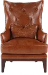 Brewster Chestnut Brown Leather-Match Accent Chair